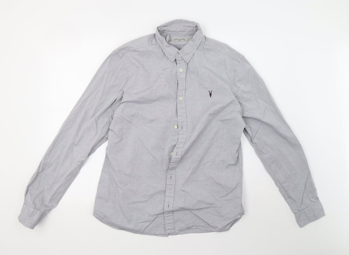 AllSaints Mens Grey    Button-Up Size L