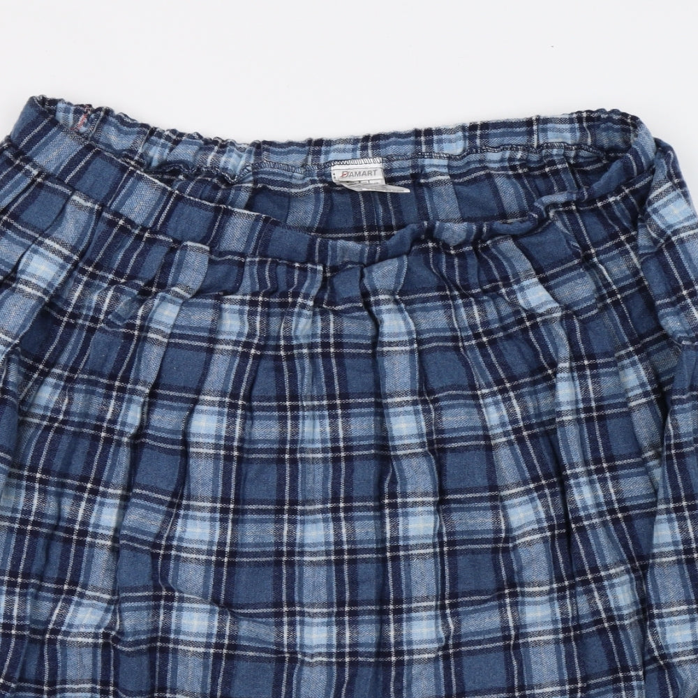 Damart Womens Blue Check  A-Line Skirt Size 22