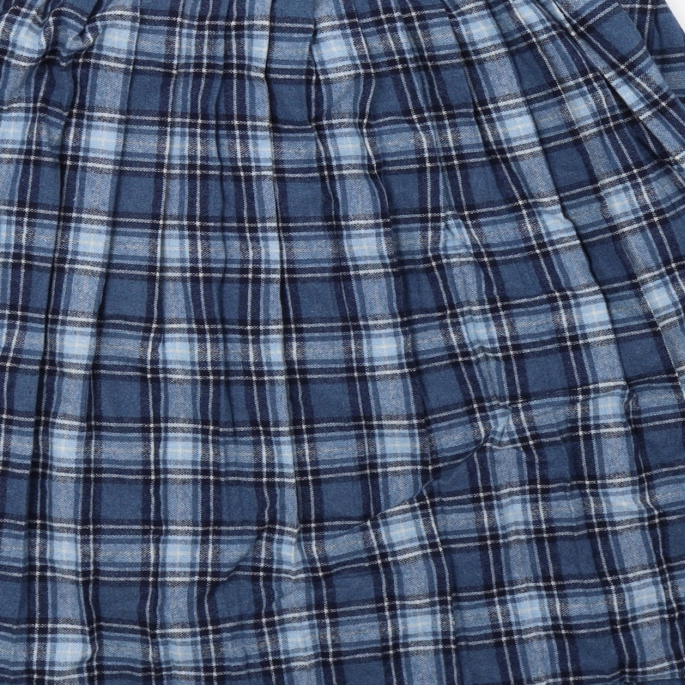 Damart Womens Blue Check  A-Line Skirt Size 22