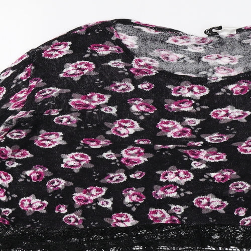 H&M Womens Black Polka Dot  Cropped T-Shirt Size M