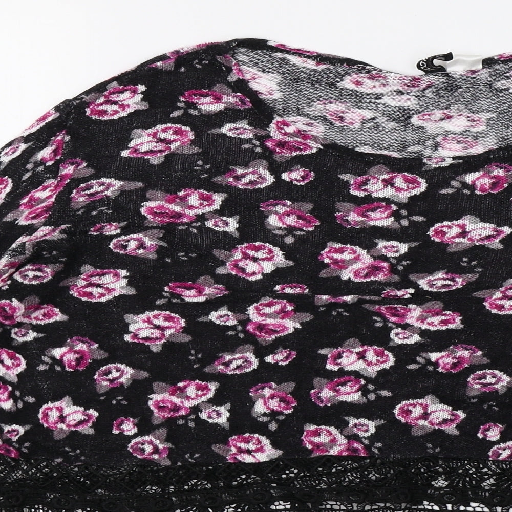 H&M Womens Black Polka Dot  Cropped T-Shirt Size M