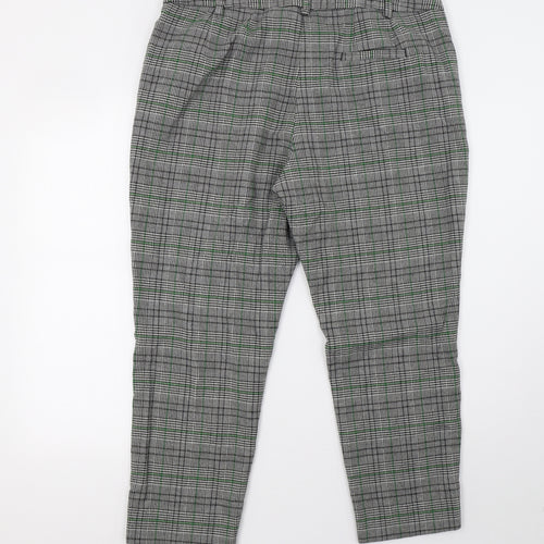 Marks and Spencer Womens Black Check  Trousers  Size 18 L26 in
