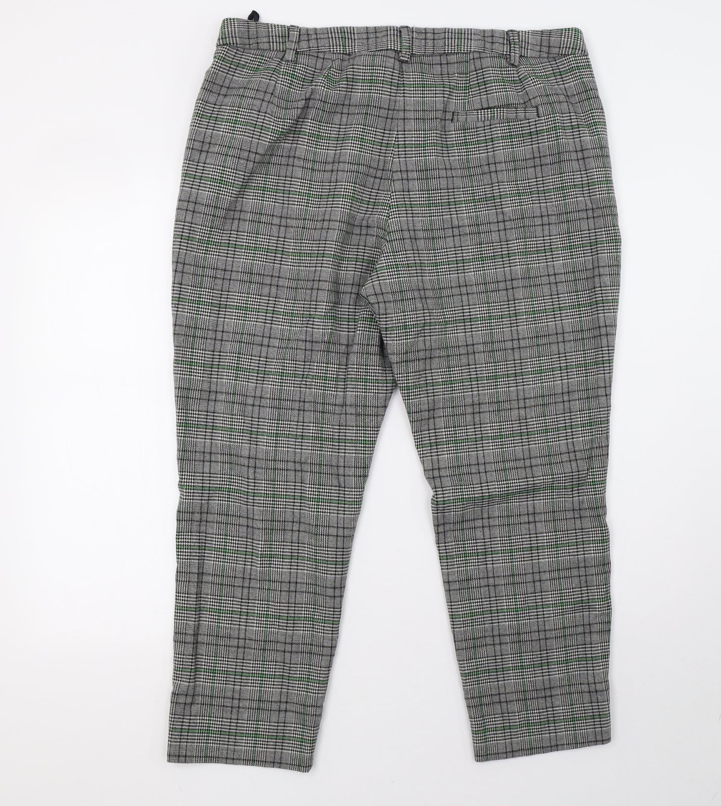 Marks and Spencer Womens Black Check  Trousers  Size 18 L26 in