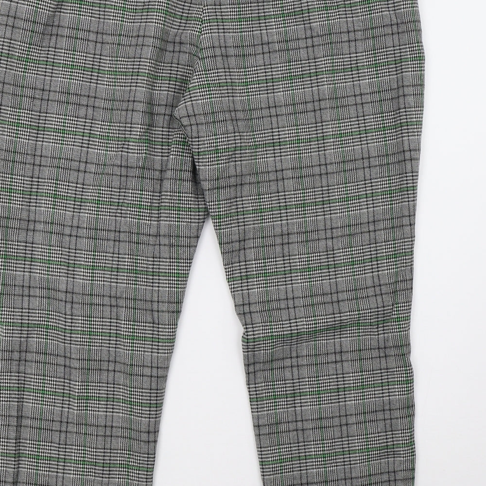 Marks and Spencer Womens Black Check  Trousers  Size 18 L26 in