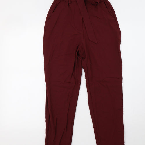 H&M Womens Red   Trousers  Size 6 L28 in