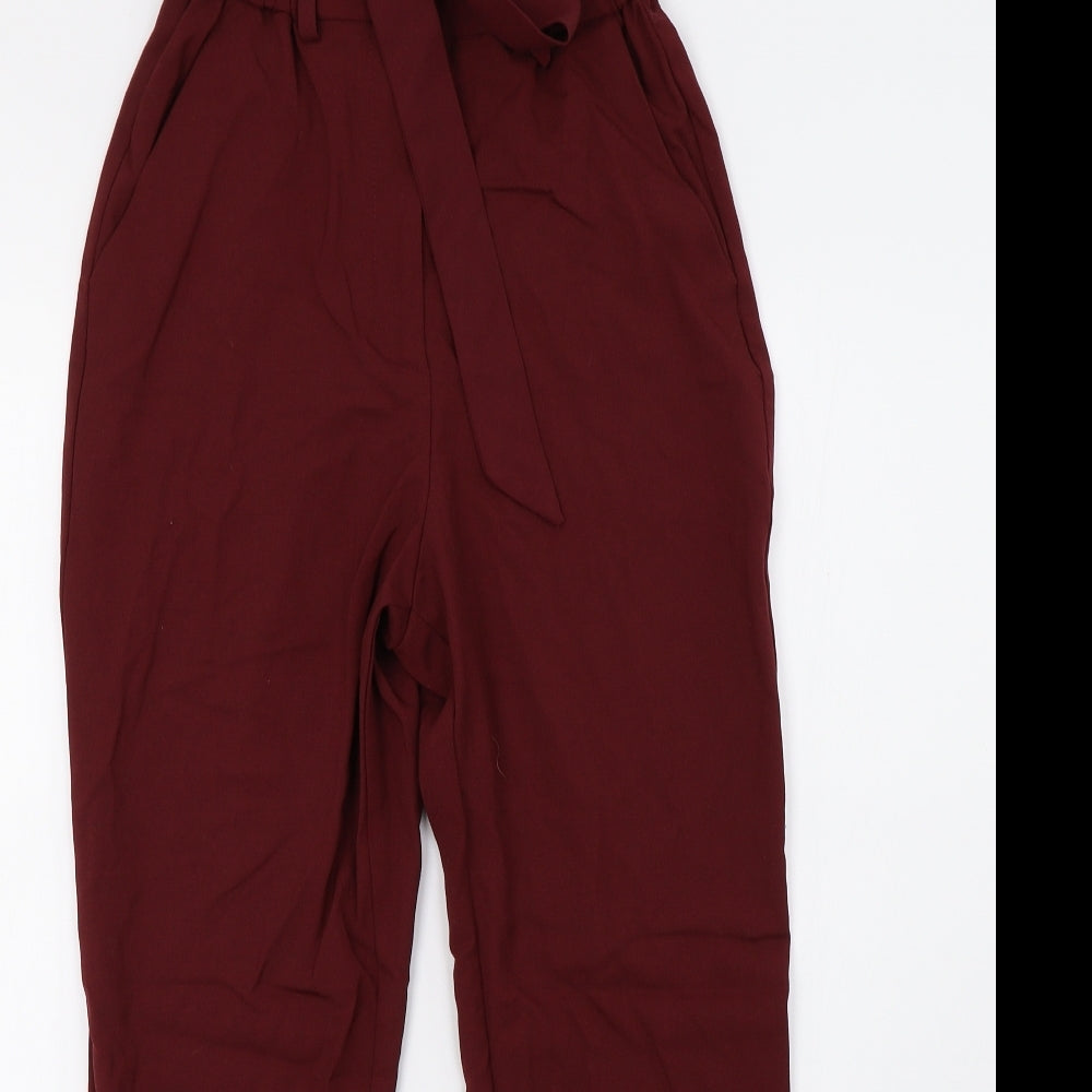 H&M Womens Red   Trousers  Size 6 L28 in