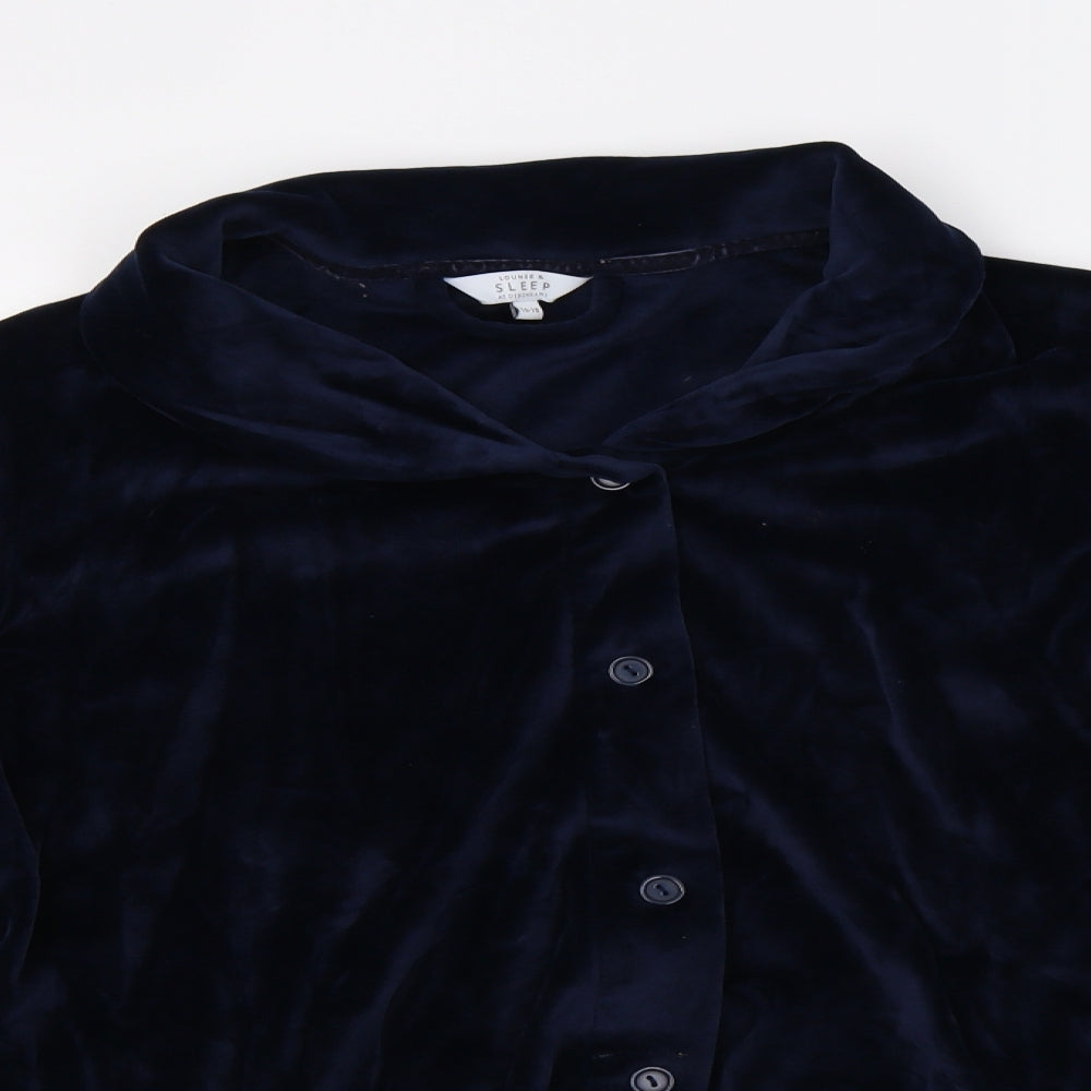 Debenhams Womens Blue  Fleece Babydoll Pyjama Top Size 16