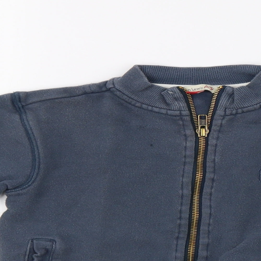 John Lewis Boys Blue   Full Zip Sweatshirt Size 4 Years