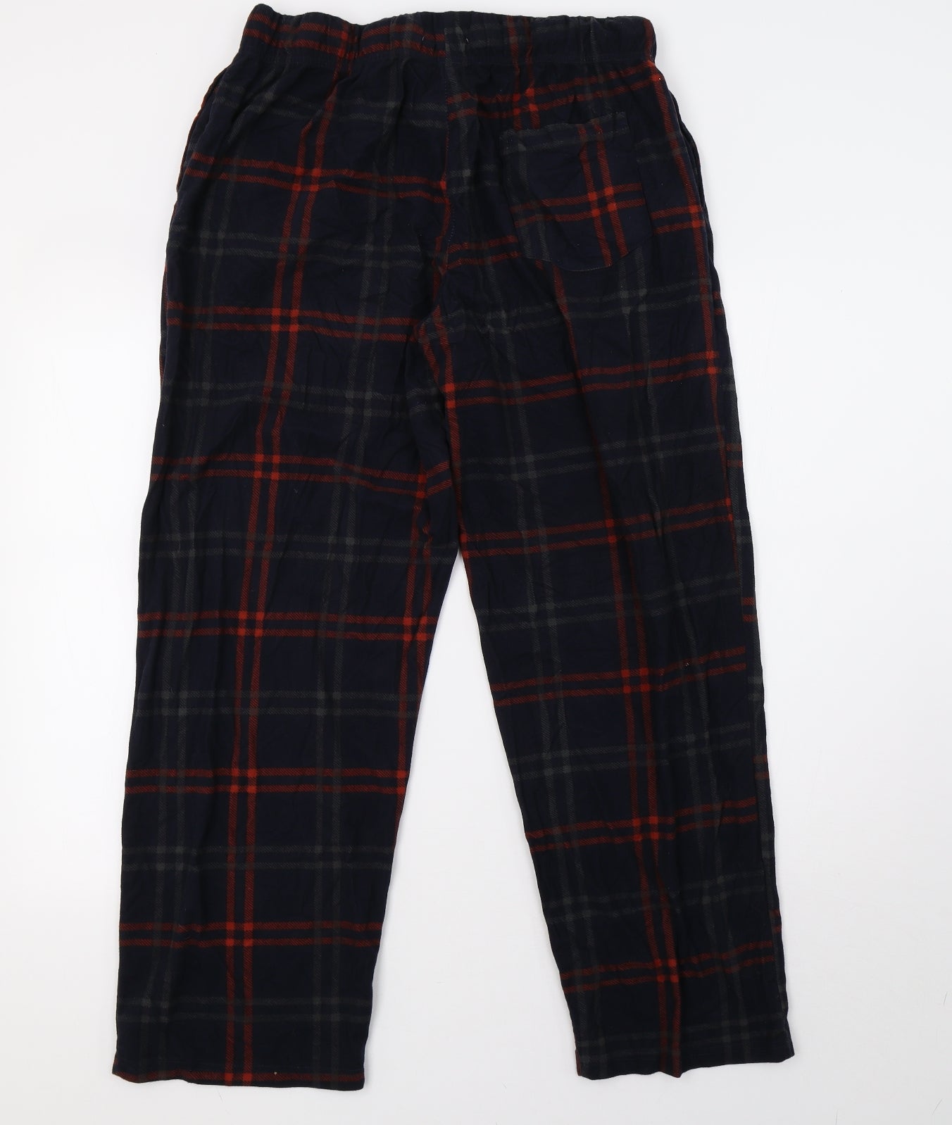 saisnburys Mens Blue Check Fleece  Pyjama Pants Size L