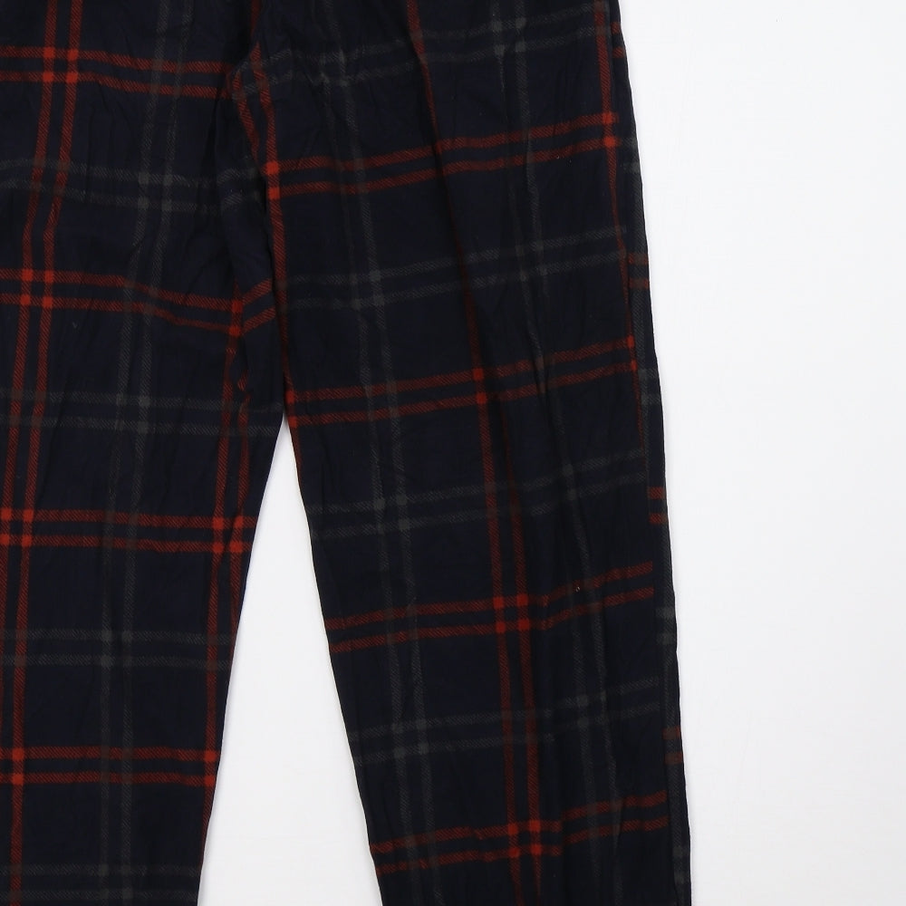 saisnburys Mens Blue Check Fleece  Pyjama Pants Size L