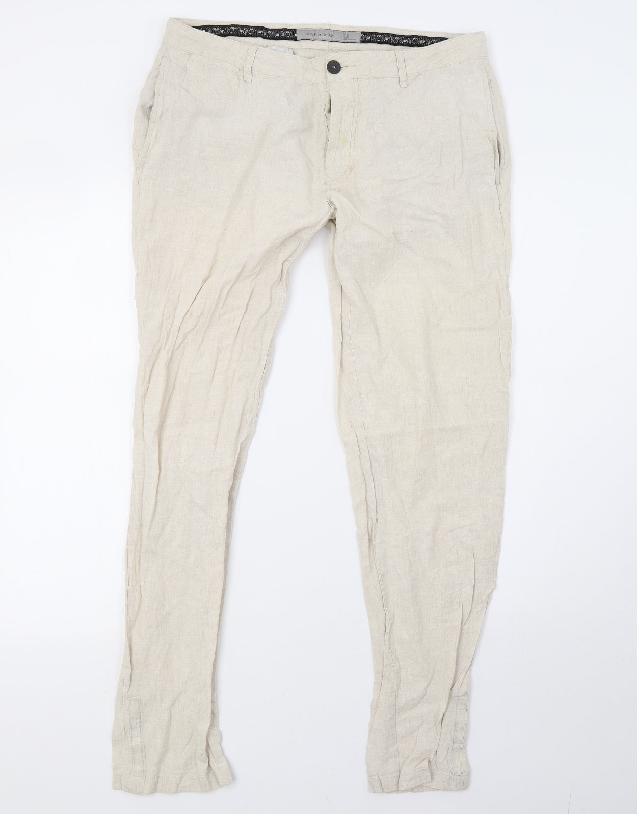 Zara Mens Beige   Trousers  Size 34 L29 in