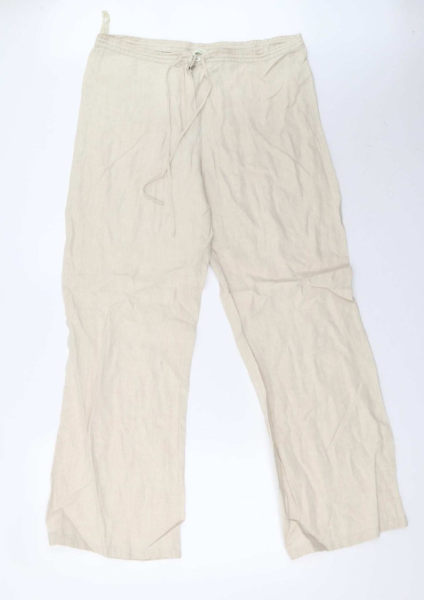Marks and Spencer Womens Beige   Trousers  Size 14 L33 in