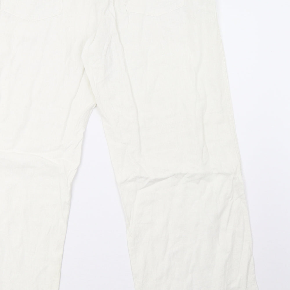 NEXT Womens White   Trousers  Size 16 L28 in
