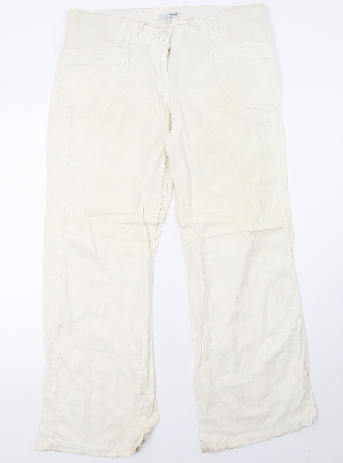 NEXT Womens White   Trousers  Size 12 L30 in