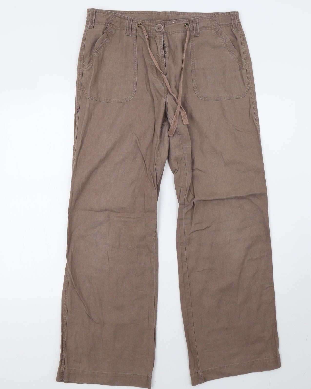 Sainsburys Womens Brown   Trousers  Size 12 L20 in