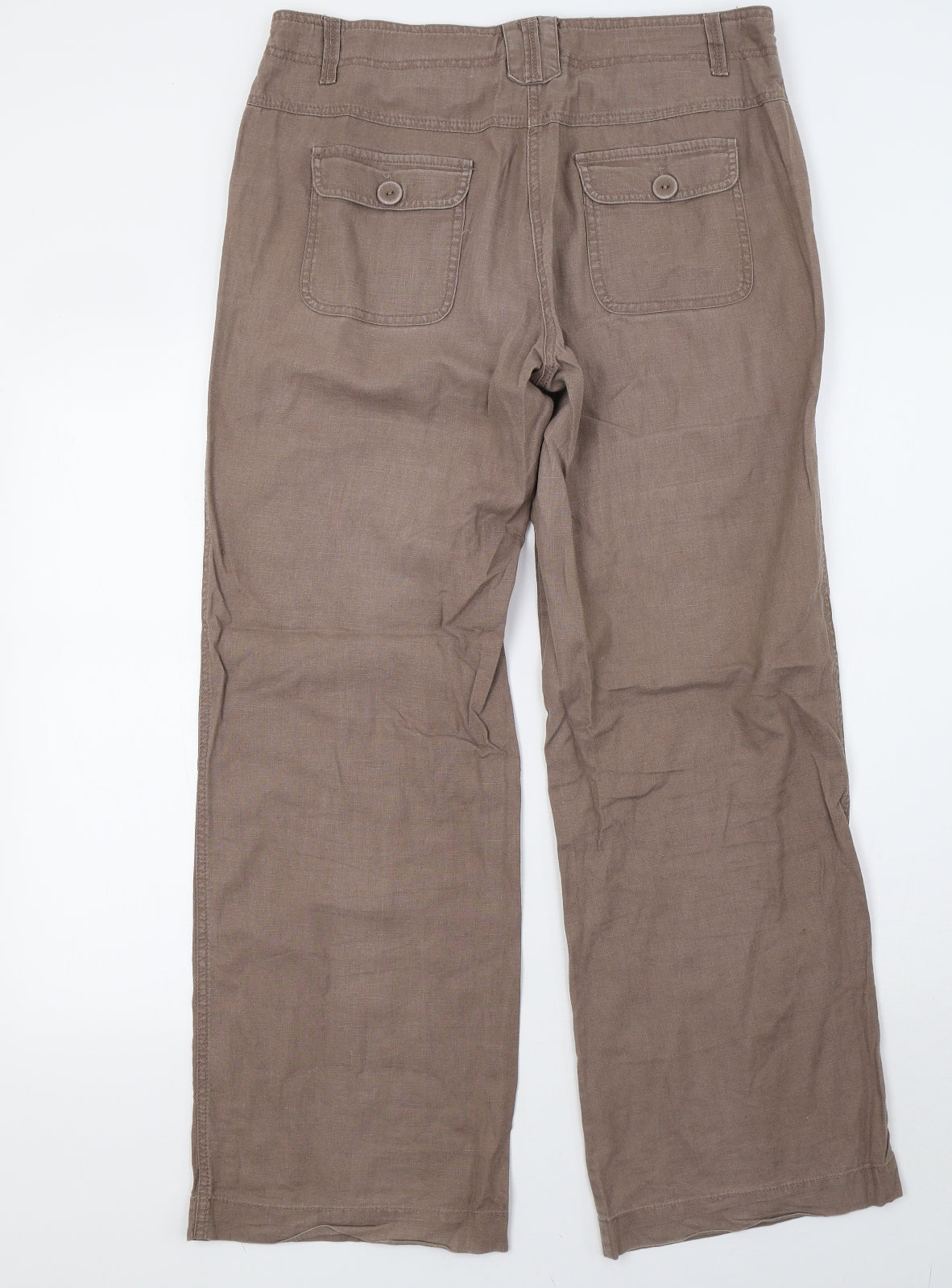 Sainsburys Womens Brown   Trousers  Size 12 L20 in
