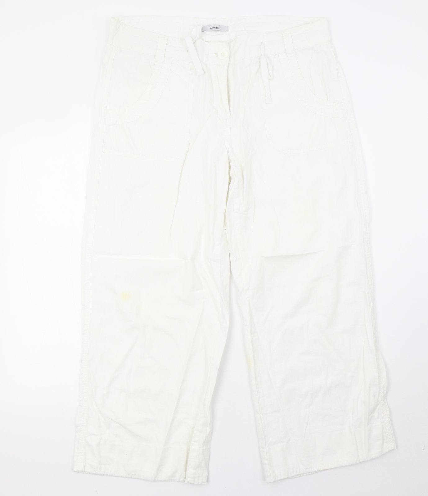 George Womens White   Trousers  Size 14 L27 in