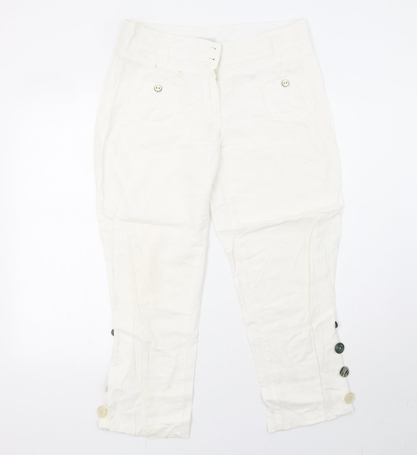 NEXT Womens White   Trousers  Size 12 L27 in