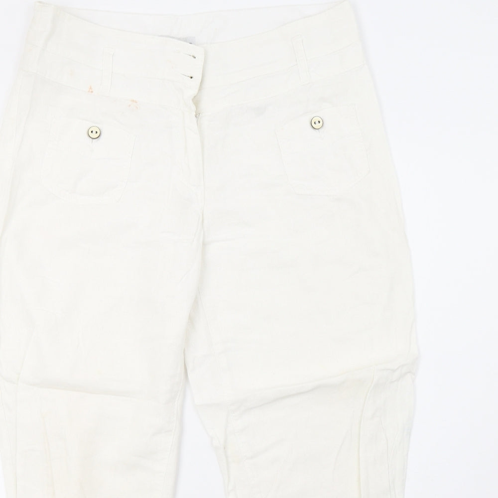 NEXT Womens White   Trousers  Size 12 L27 in