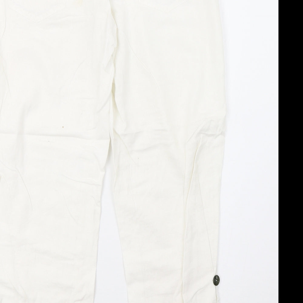 NEXT Womens White   Trousers  Size 12 L27 in