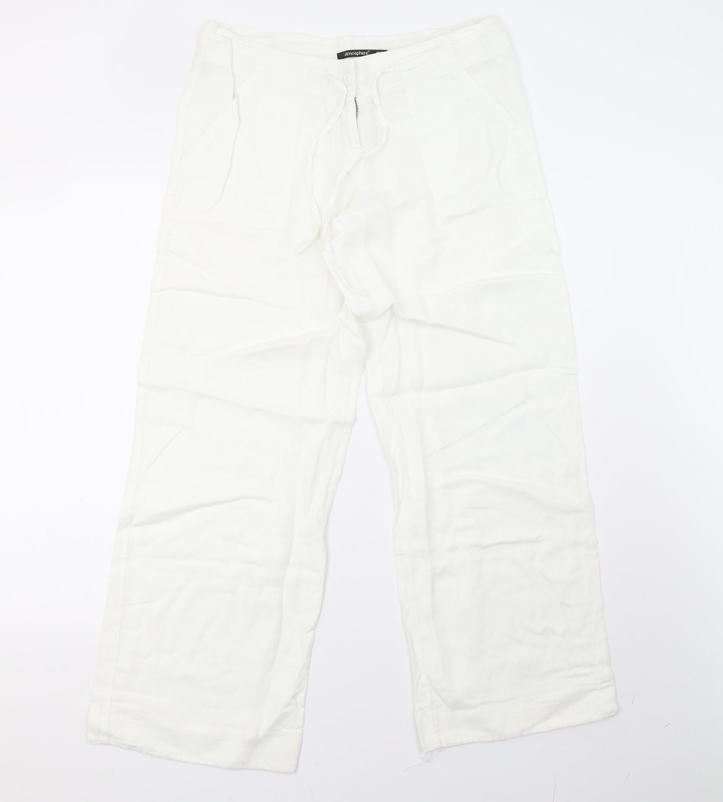 Primark Womens White   Trousers  Size 10 L28 in