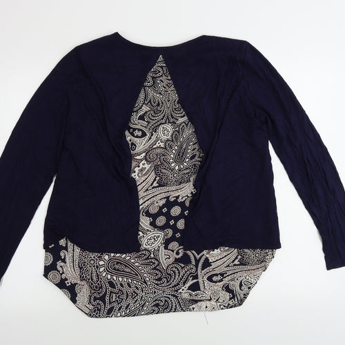 Wallis  Womens Blue Geometric  Basic Blouse Size 14