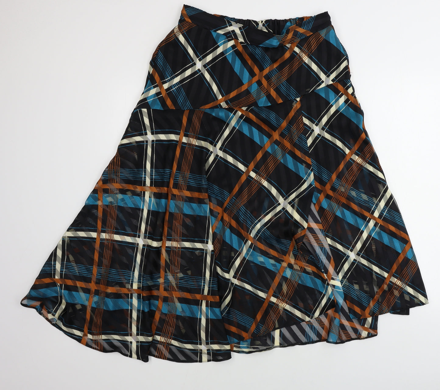 George  Womens Black Striped  A-Line Skirt Size 12