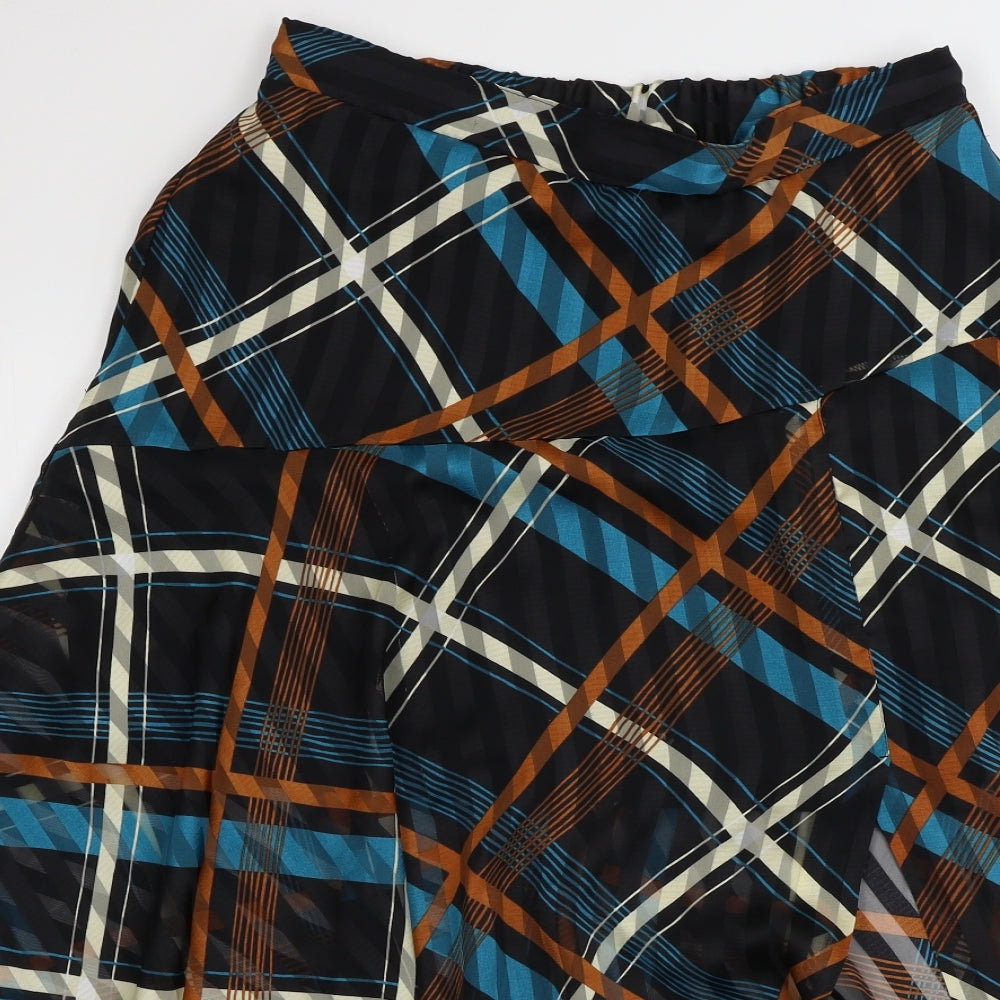 George  Womens Black Striped  A-Line Skirt Size 12