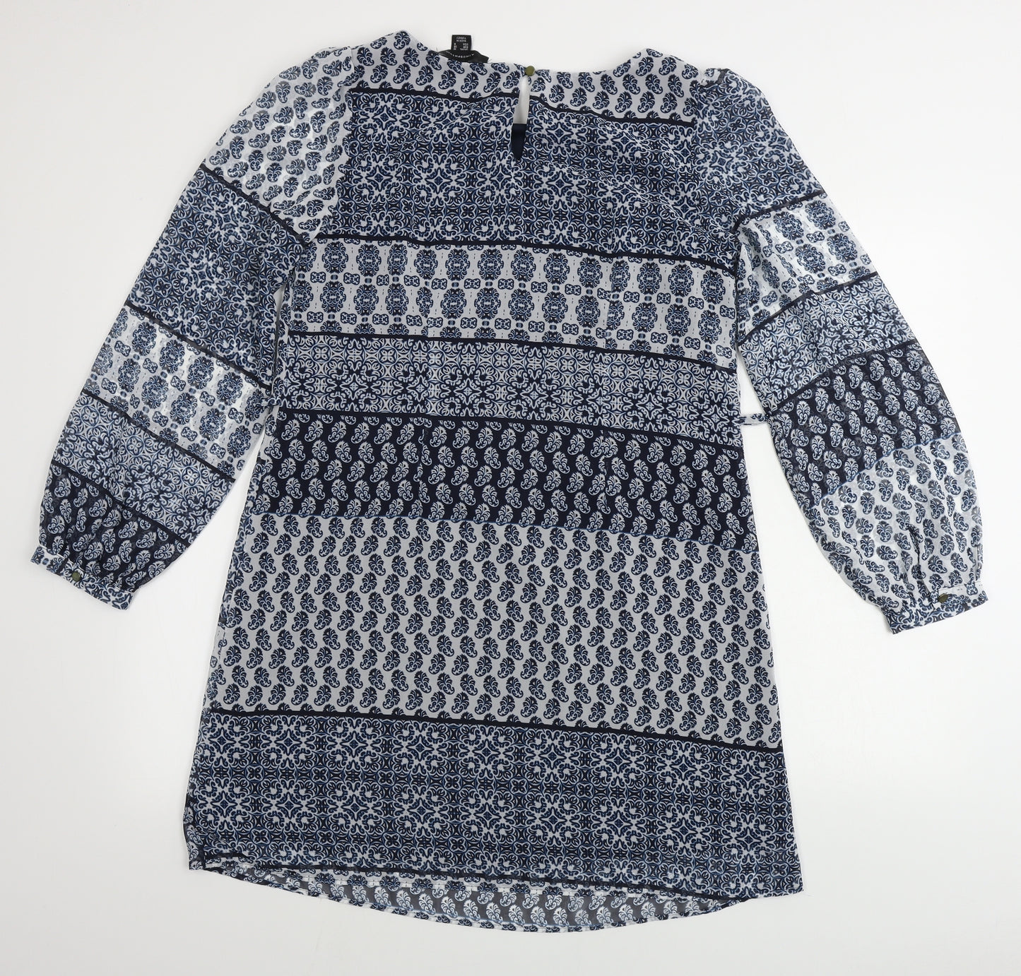 Atmosphere  Womens Blue Geometric  A-Line  Size 10