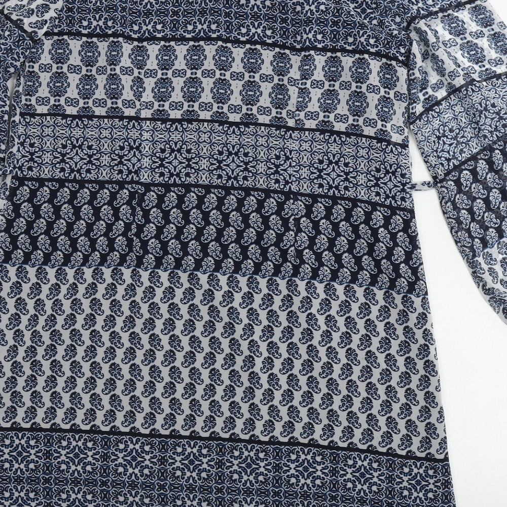 Atmosphere  Womens Blue Geometric  A-Line  Size 10