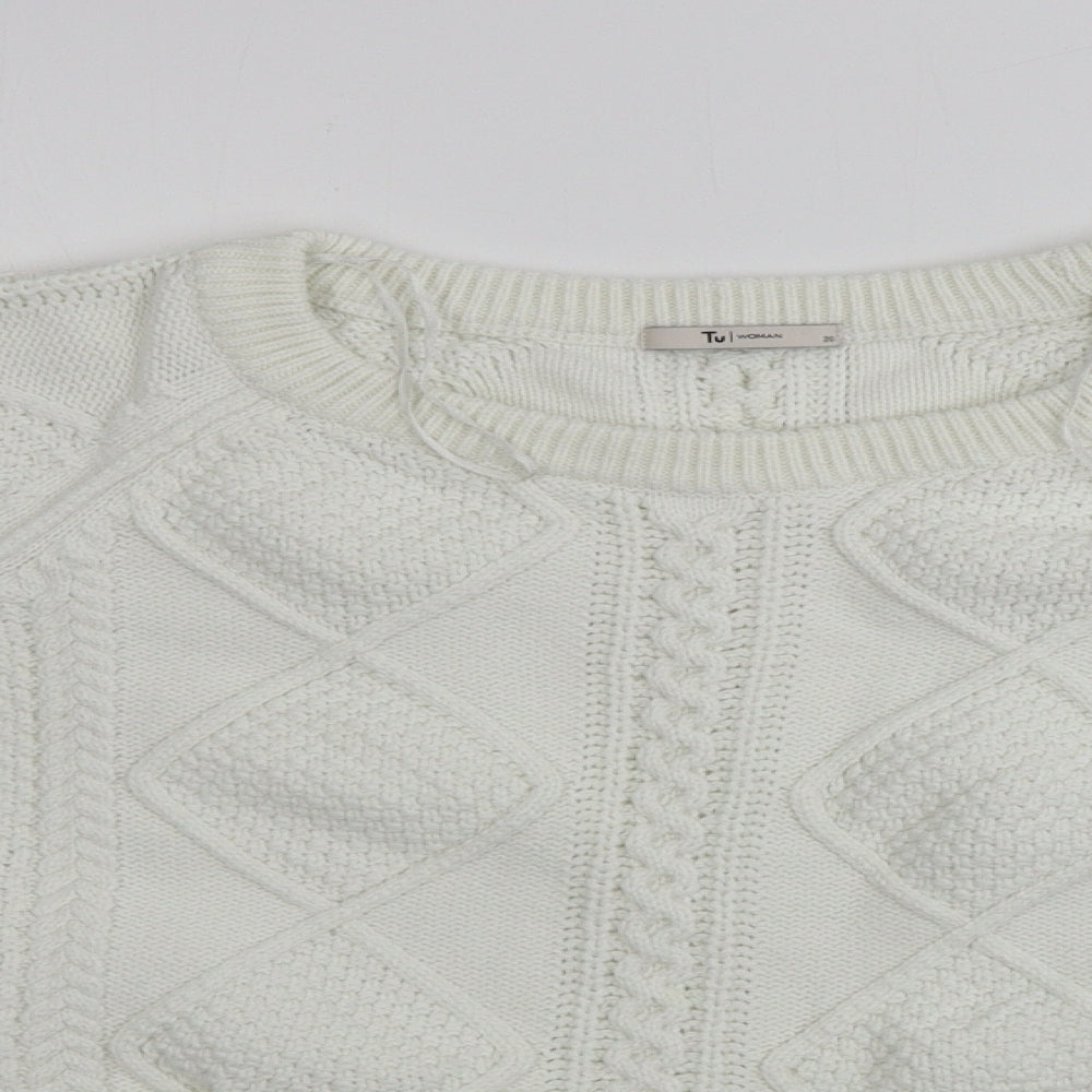 TU Womens White   Pullover Jumper Size 20
