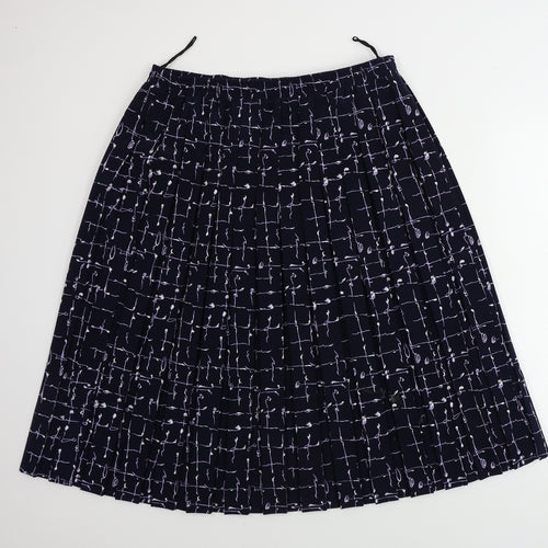 Classics Womens Blue Geometric  A-Line Skirt Size 20