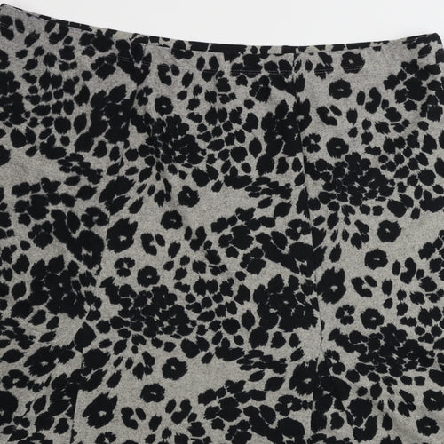 Nutmeg  Womens Grey Animal Print  A-Line Skirt Size 18