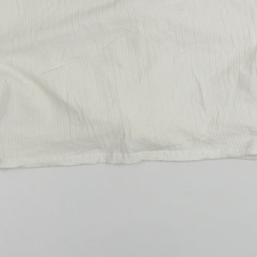SheIn  Womens Ivory   Cropped T-Shirt Size L