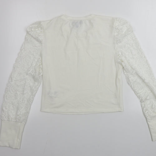 Pink Vanilla  Womens Ivory   Basic T-Shirt Size L