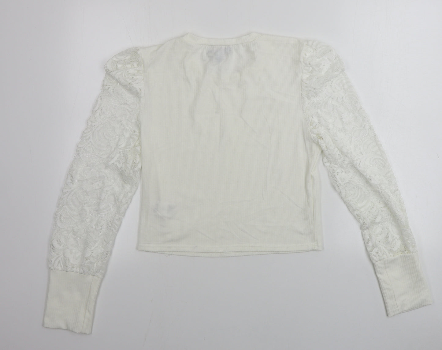 Pink Vanilla  Womens Ivory   Basic T-Shirt Size L