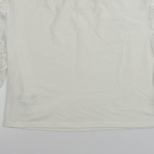 Pink Vanilla  Womens Ivory   Basic T-Shirt Size L