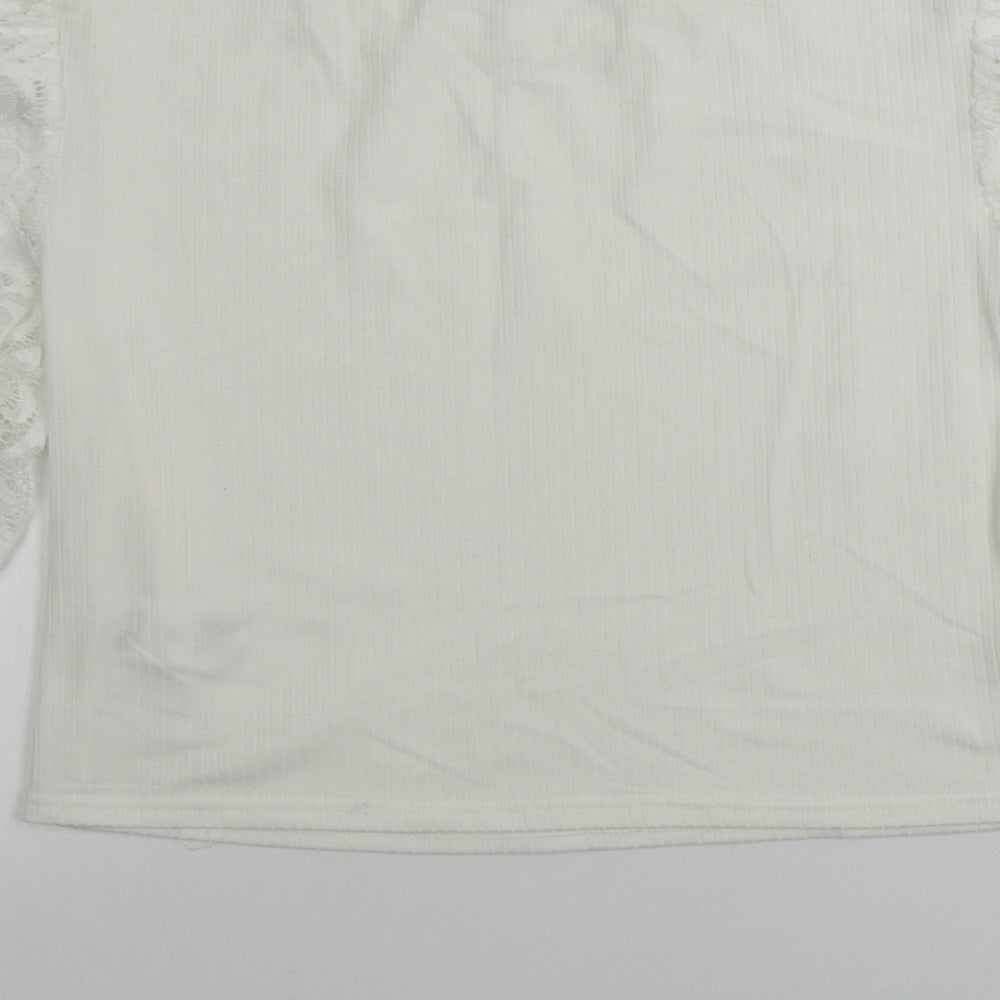 Pink Vanilla  Womens Ivory   Basic T-Shirt Size L