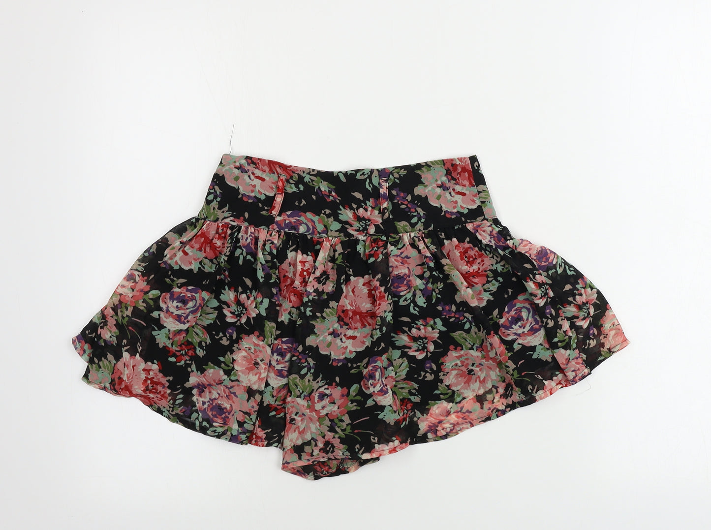 Lipsy Womens Black Floral  Sweat Shorts Size 6