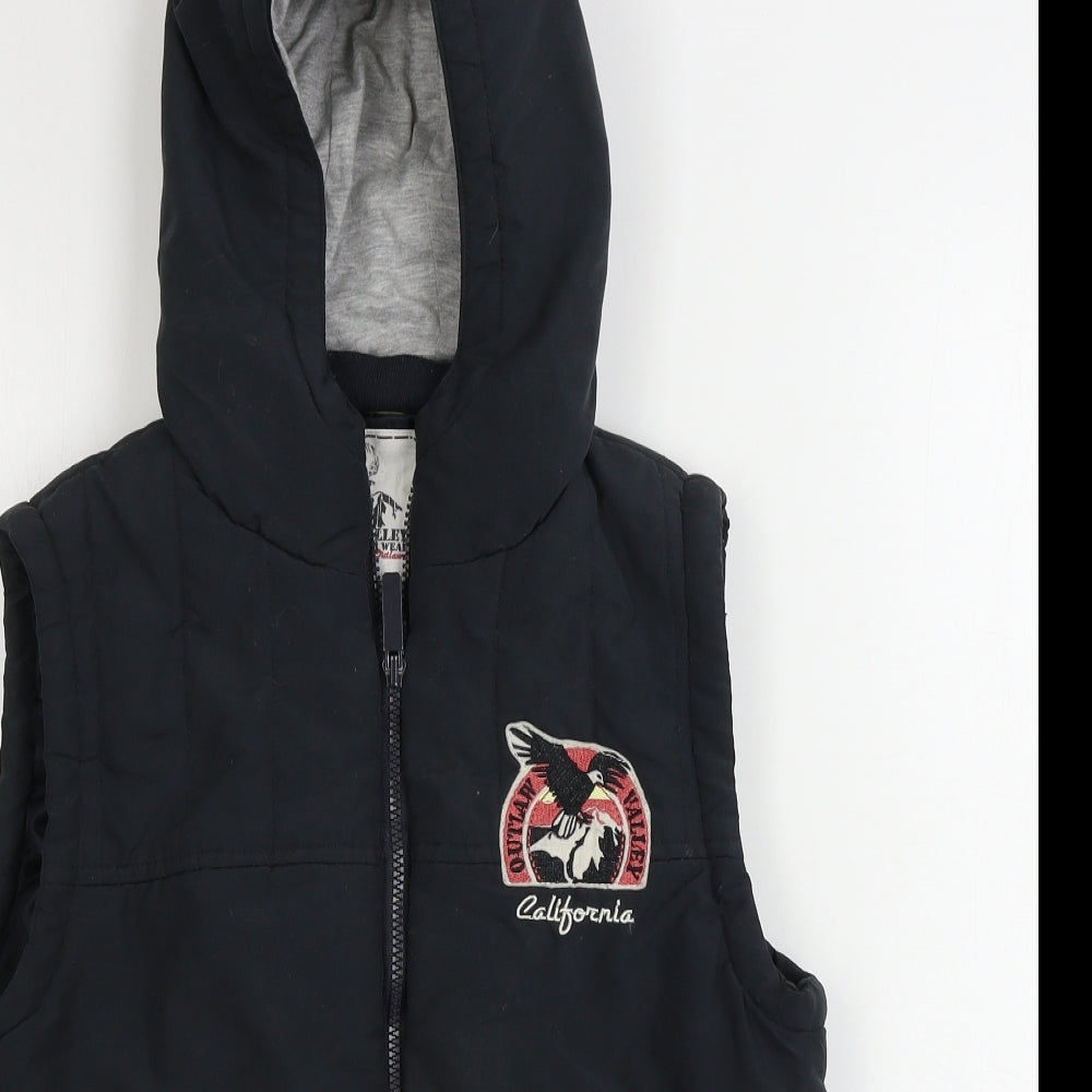 outlaw  Boys Black   Gilet Coat Size 14-15 Years