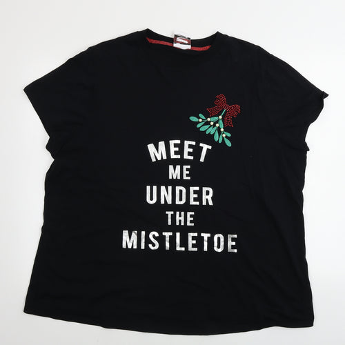 George Womens Black   Basic T-Shirt Size 2XL  - Christmas T Shirt