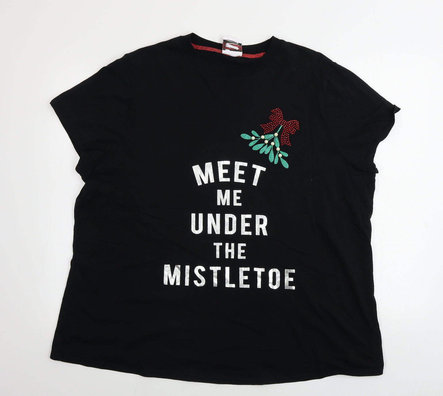 George Womens Black   Basic T-Shirt Size 2XL  - Christmas T Shirt