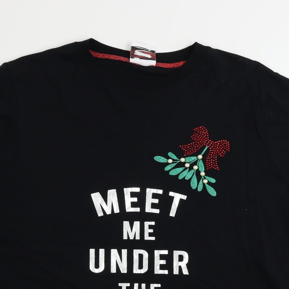 George Womens Black   Basic T-Shirt Size 2XL  - Christmas T Shirt