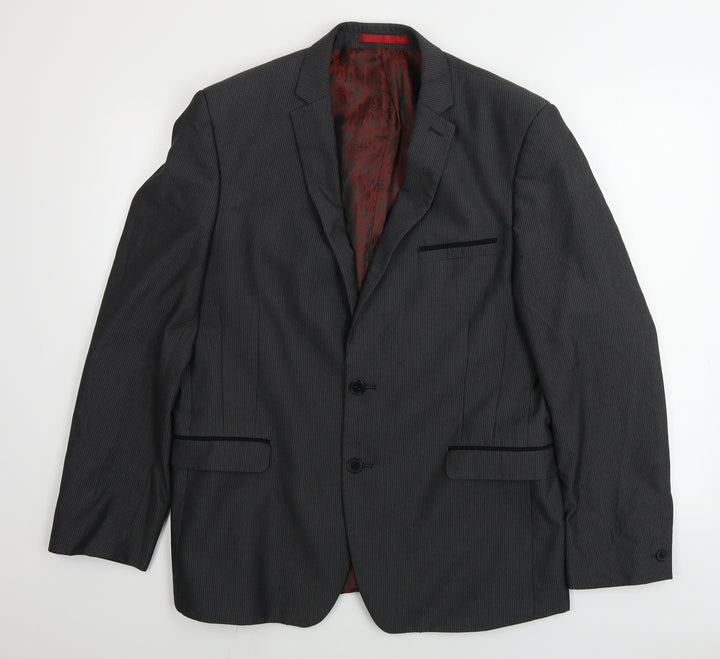 Red Herring  Mens Grey Striped  Jacket Blazer Size 44