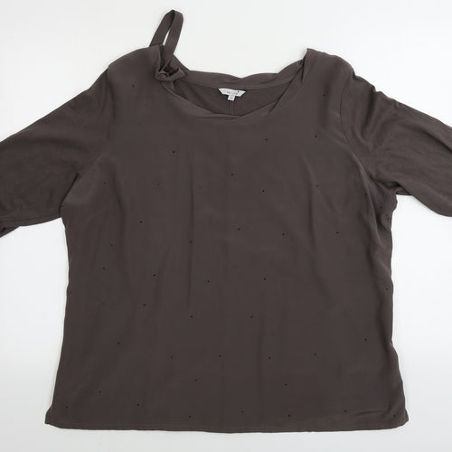 Marks and Spencer  Womens Brown Paisley  Basic T-Shirt Size 20