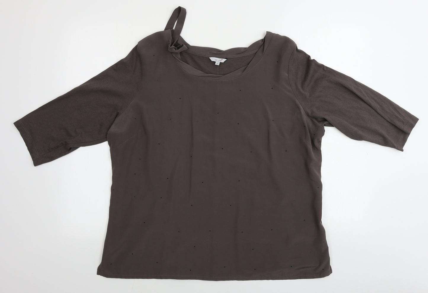 Marks and Spencer  Womens Brown Paisley  Basic T-Shirt Size 20