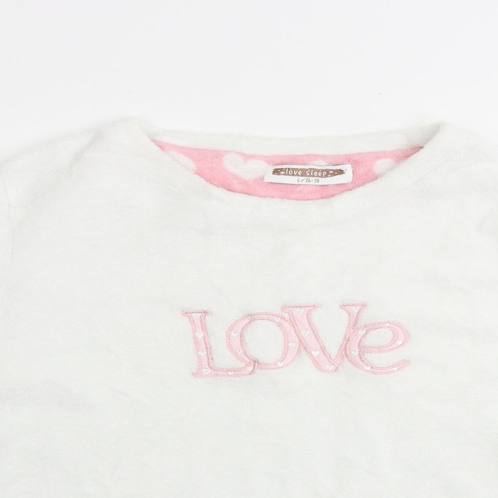 Love Sleep   Womens White   Pullover Jumper Size L