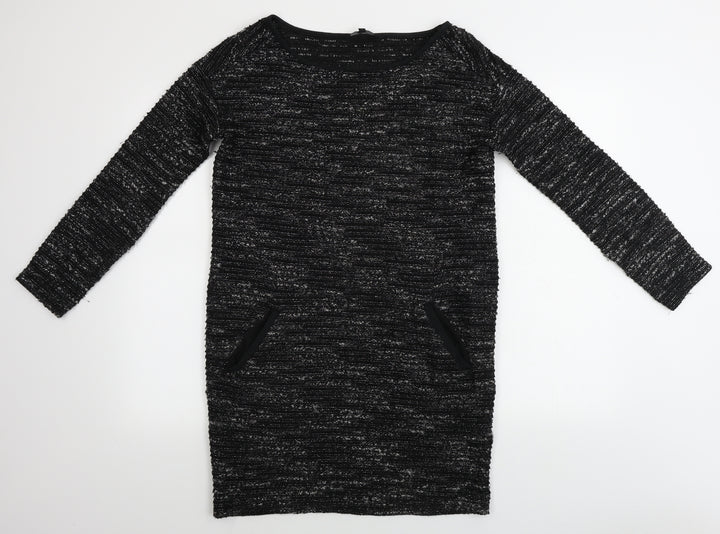 NEXT Womens Black Striped Bodycon Size 10