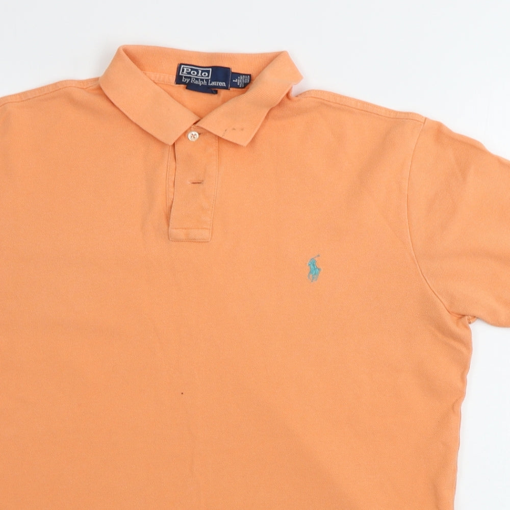 Ralph Lauren Mens Orange    Polo Size L