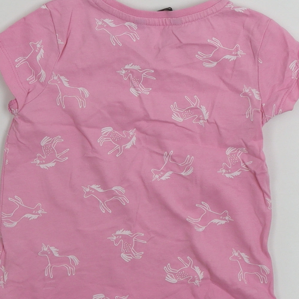 George  Girls Pink   Basic T-Shirt Size 2-3 Years